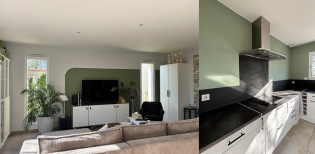 Crédence en béton ciré et peinture arche